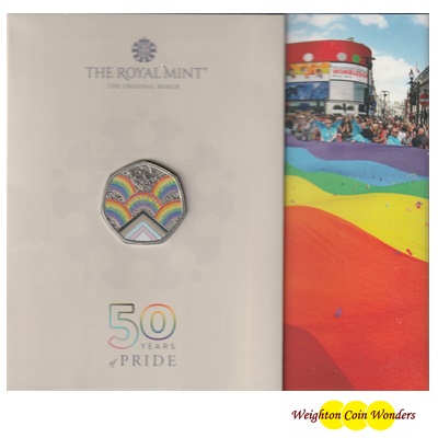 2022 BU 50p Coin Pack - 50 Years of Pride - Coloured